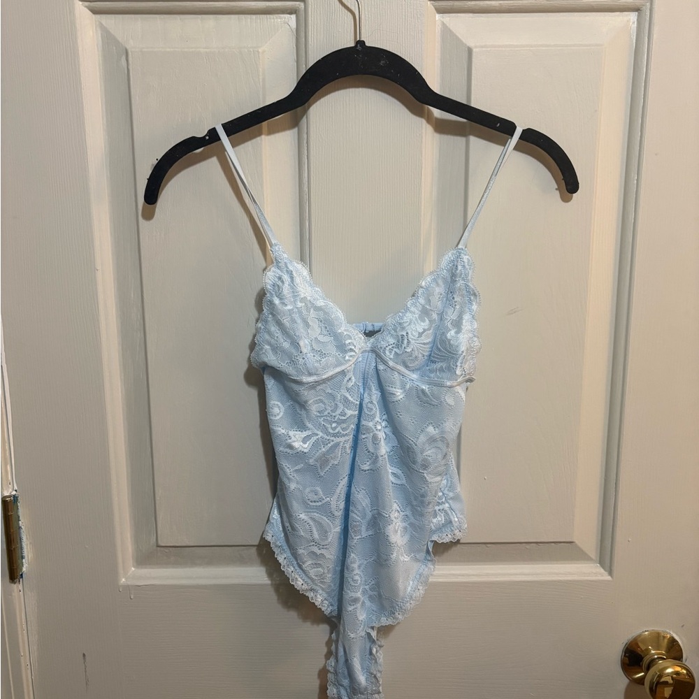 Forever 21 Sky Blue Lace Bodysuit